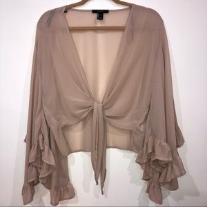 Forever 21 Sheer Tie Up Top